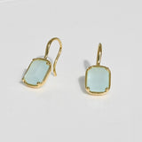 [ 925 Sterling silver ] Sky-Blue Square Hook Silver Earring