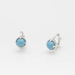 [ 925 Sterling silver ] Turquoise Mini One-Touch  Silver Earring