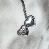 SG.029 // Antique Foldable Open & Close Heart Case Photo Frame / Locket Pendant / Surgical Steel Pendant, 1 Pc