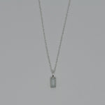 [ 925 Sterling silver ] Blue Baguette Rope Chain Silver Necklace