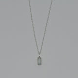 [ 925 Sterling silver ] Blue Baguette Rope Chain Silver Necklace