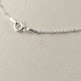 [ 925 Sterling silver ] Silver Color Cube Beads Chain Silver Necklace