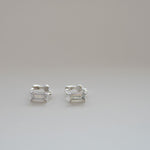 [ 925 Sterling silver ] Crystal Baguette One-Touch Earring