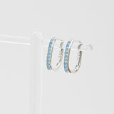 [ 925 Sterling silver ] Turquoise Oval One-Touch Silver Earring