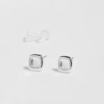 [ 925 Sterling silver ] Round Square Ancient Patterns Silver Earring