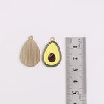 PD.1928 // Gold Avocado Epoxy Pendant, 2 Pc