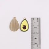 PD.1928 // Gold Avocado Epoxy Pendant, 2 Pc