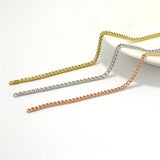 SG.580 // Surgical Steel 2.3mm Curve Chain [Siver, Gold, RoseGold], 90cm