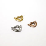 SG.518 // Surgical Steel Double heart pendant [Siver, Gold, Rose Gold], 1 pc