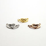 SG.518 // Surgical Steel Double heart pendant [Siver, Gold, Rose Gold], 1 pc