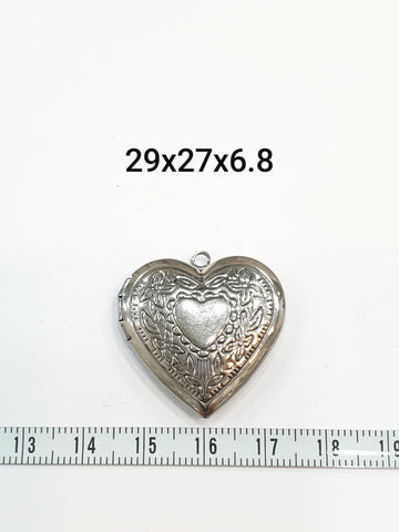 SG.104 // Surgical Steel Big Heart Rocket Pendant , 1 Pc