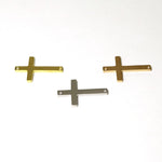 SG.530 // Surgical Steel double ring cross Pendant [Siver, Gold, Rose Gold], 1 pc