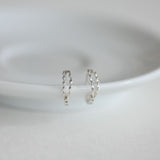 [ 925 Sterling silver ] 925 Silver Twisted Stick Ring One-Touch Earrings