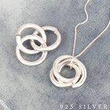SPD.0063// 925 Silver Antique Triple Circle Pendant, 1pc / 3CH8
