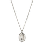 [ 925 Sterling silver ] Oval Concave Pendant Silver Necklace