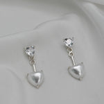 [ 925 Sterling silver ]  Heart Two Way Silver Earring