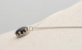 [ 925 Sterling silver ] Black Pendant Silver Necklace