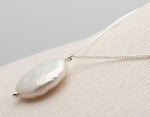 [ 925 Sterling silver ] Baroque Pearl Pendant Silver Necklace