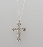 [ 925 Sterling silver ] Cubic Cross Pendant Silver Necklace