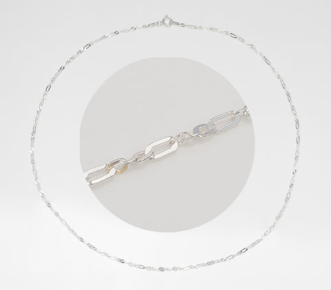 [ 925 Sterling silver ] Figaro Rollo Chain Silver Necklace