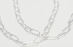 [ 925 Sterling silver ] Cutting Square Chain Silver Necklace