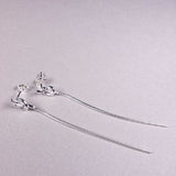 [ 925 Sterling silver ] Tie Design Line Drop Silver Earring