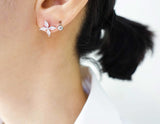 [ 925 Sterling silver ] Four Petal Silver Earring