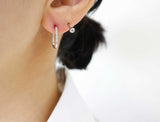 [ 925 Sterling silver ] Cubic Oval Silver Earring