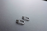 [ 925 Sterling silver ] Cubic Oval Silver Earring