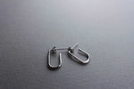 [ 925 Sterling silver ] Cubic Oval Silver Earring