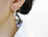 [ 925 Sterling silver ] Cubic Heart  Silver Earring