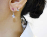 [ 925 Sterling silver ] Cubic Heart  Silver Earring