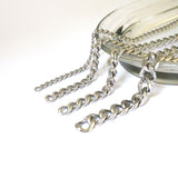 SG.576 // Surgical Steel 4, 5.6, 6, 8mm Bold Curve Chain [Siver], 90cm