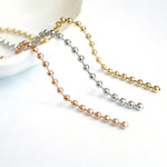 SG.581 // Surgical Steel 2.4mm ball Chain [Siver, Gold, RoseGold], 90cm