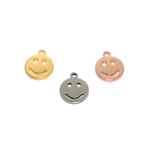 SG.520 // Surgical Steel 10mm Smile Pendant [Siver, Gold, Rose Gold], 1 pc