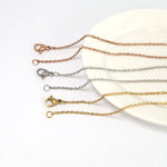 SG.587 // Surgical Steel 2 mm necklace chain finished (50 cm) [Siver,Gold, RoseGold], 1 pc