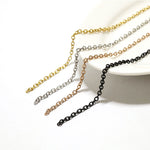 SG.575 // Surgical Steel 2mm chain [Silver, Gold, RoseGold, Black], 90cm