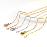 SG.587 // Surgical Steel 2 mm necklace chain finished (50 cm) [Siver,Gold, RoseGold], 1 pc