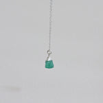 [ 925 Sterling silver ] Green Natural Stone Rough Jewel Necklace