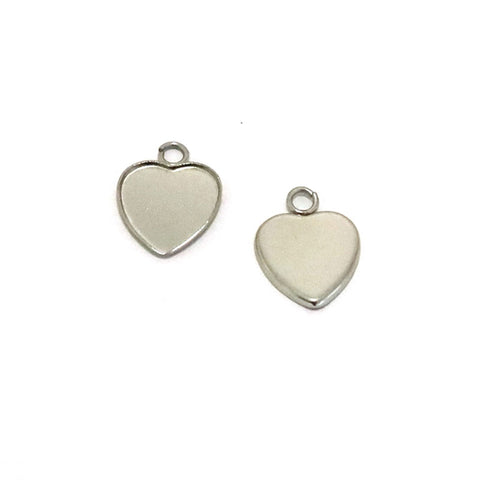 SG.521 // Surgical Steel Heart resin pendant [Siver], 1 pc