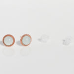 [ 925 Sterling silver ] Aquamarine Rovet Stud Silver Earring