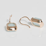 [ 925 Sterling silver ] Sky-Blue Square Hook Silver Earring