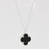 [ 925 Sterling silver ] Black Clover Pendant Silver Necklace