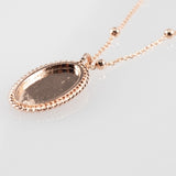 [ 925 Sterling silver ] Oval Mirror Pendant Silver Necklace