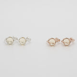 [ 925 Sterling silver ] Gemstone One-Touch Silver Earring