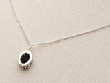 [ 925 Sterling silver ] Black Pendant Silver Necklace