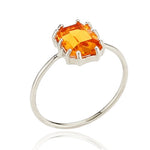 [ 925 Sterling silver ] Topaz Square Silver Ring