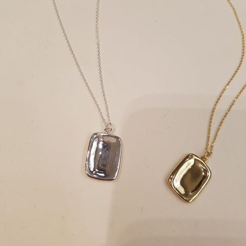 [ 925 Sterling silver ] Simple Rectangle Necklace