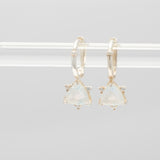 [ 925 Sterling silver ] Triangle Rainbow Moonstone One Touch Silver Earring