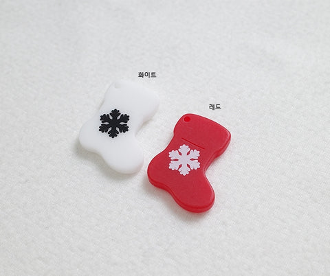 PD.2101 // Christmas - Snowflake Socks Pendant, 2 Pc [5-4163-02]